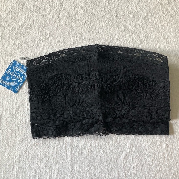Free People Scallop Lace Bandeau Black New Small - Picture 1 of 4